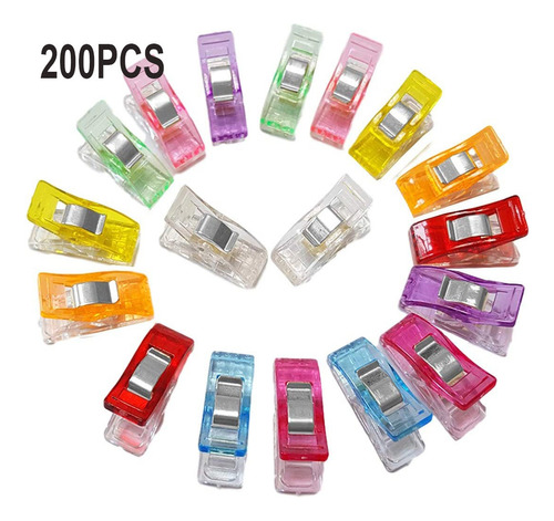 200pcs Clips De Costura Multicolor Para Costura Quilting