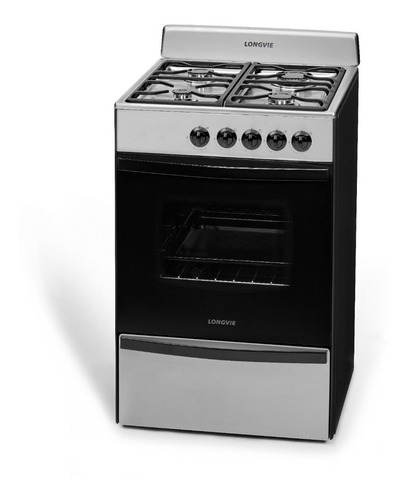 Imagen 3 de 3 de Cocina A Gas Longvie 13231xf 56cm Inox Cajón Parrilla