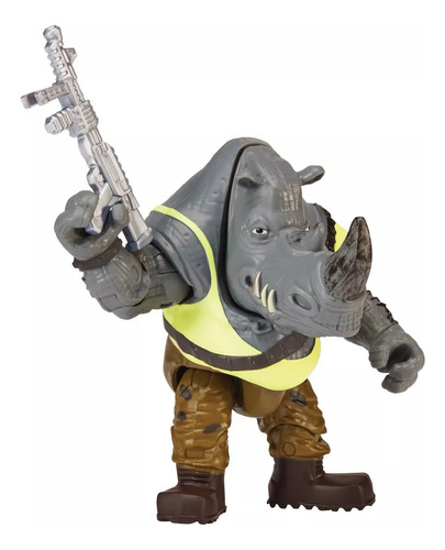 Figura Rocksteady + Accesorios  Las Tortugas Ninja M4e 