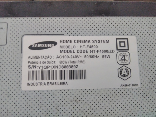 Bluray Sansung Htf-4500 Home Cinema System Com Defeito