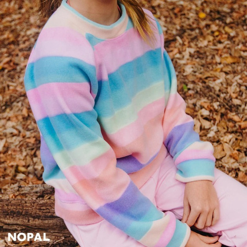 Imagen 3 de 10 de Buzo Micropolar Nopal Infantil Hoodie Juvenil Suave Abrigado