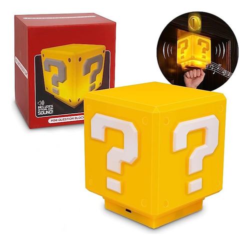Luz Nocturna Super Bros Mini Bloque De Preguntas Para Niños