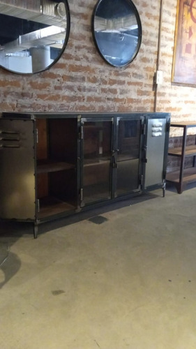 Imagen 4 de 10 de Mueble De Chapa Estilo Industrial Aparador Vajillero