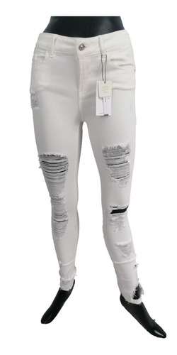 Pantalon Dama Lefties Entubado Blanco Moderno