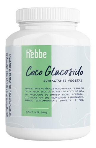 Coco Glucósido (surfactante N-iónic Espumante Vegetal) 500g 