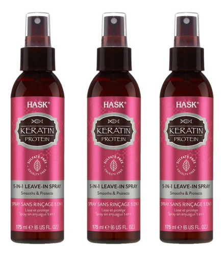 Spray 5 En 1 Hask Keratin -175ml X3 Unidades