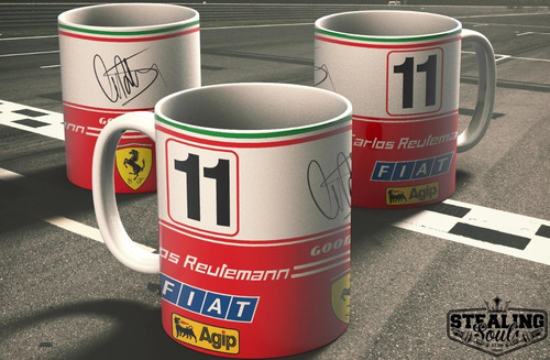 Imagen 2 de 3 de Taza Porcelana Fierrera - Carlos Reutemann #03 | Formula 1