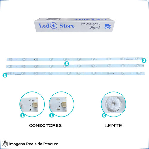 Kit De Barras De Led Semp Toshiba Dl4077 Dl4077i Novo