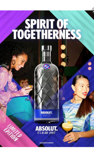 Vodka Absolut Togertherness Spirit 1 Litro Edição Limitada