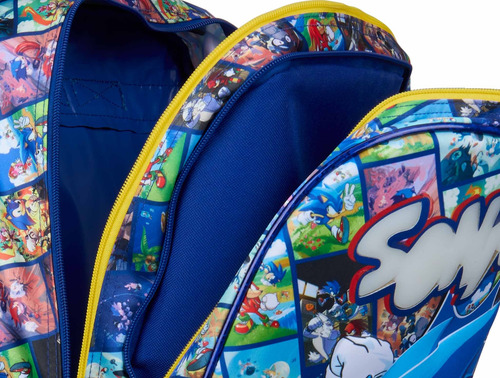 Combo Mochila Lonchera Lapicera Sonic 3d Luz Ruz Original Ms