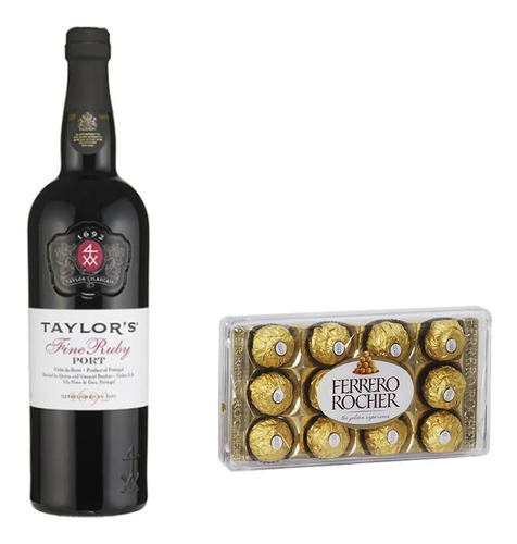 Vino Oporto Taylor X750cc Fine Ruby + Ferrero Rocher 12 U