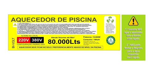 Aquecedor Ionizador Automático Piscina 80m3 Bvt C/mod 380v