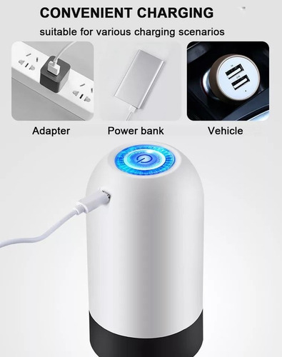 Imagen 3 de 5 de Dispenser Bomba De Agua Electric Con Carga Usb + Interruptor