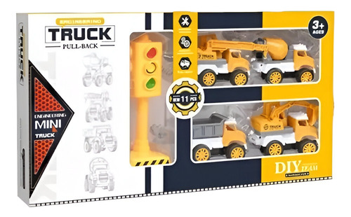Juguete Carritos Construcción Para Niños - Set De 11 Pcs