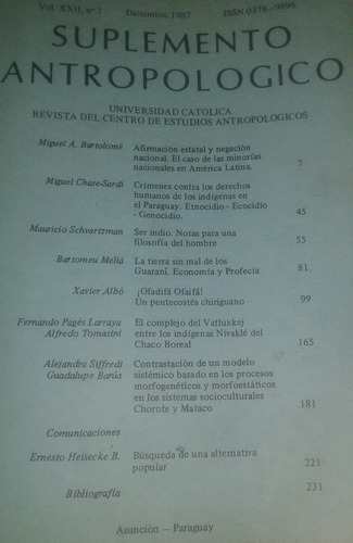 Suplemento Antropológico: La Tierra Sin Mal De Los Guaraní..