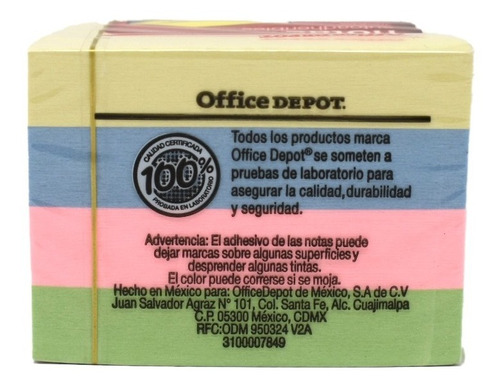 Notas Adhesivas Office Depot Colores Pastel (2x2) 400 Hojas | Meses sin  intereses