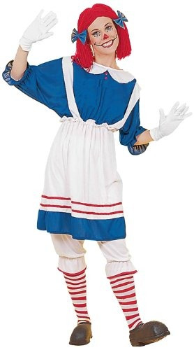 Disfraz De Muñeca De Trapo Para Mujer, Azul /blanco, Talla