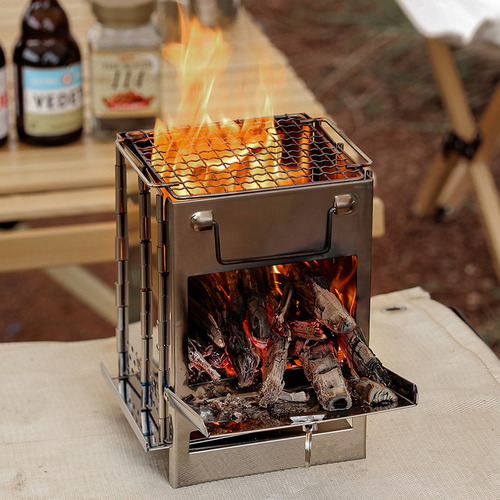 Estufa De Leña Plegable Al Aire Libre, Mini Horno Portatil