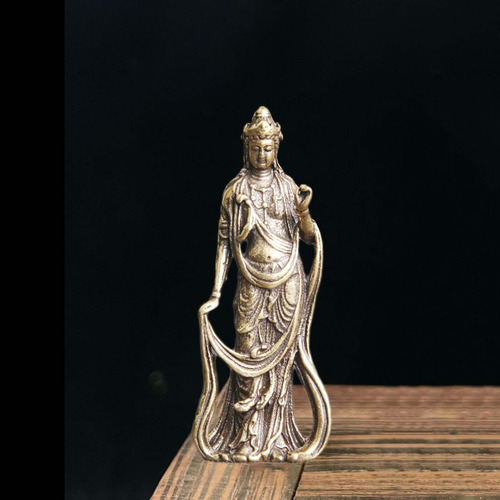 Estatua De Bodhisattva Guanyin De Latón De 4,9 Cm, Adorno