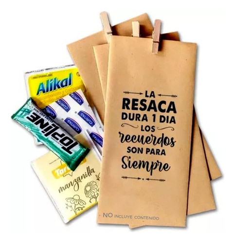 Bolsita Para Kit Anti Resaca C/ Broche 9x19 / Pack 75u