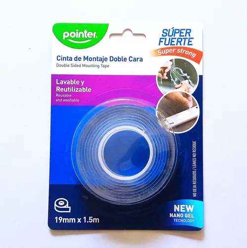 Cinta adhesiva de doble cara extra fuerte de 3M, nanocinta fina,  transparente, lavable, (3M x 3CM x 2MM)