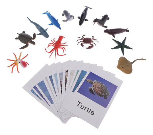 60x Montessori Juguetes De Animales De Con Tarjetas A
