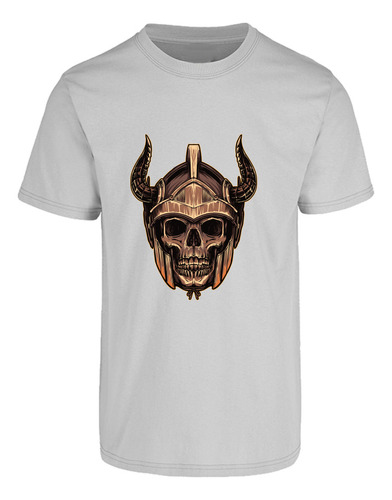 Playera De Calavera Vikinga 100% Algodón