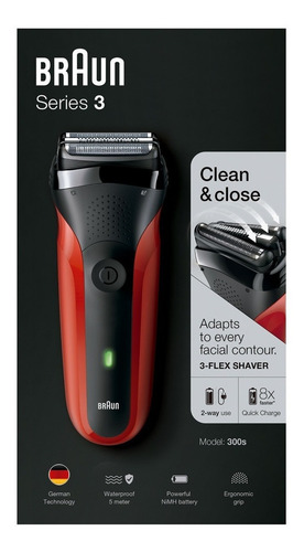 Afeitadora Braun Series 3 300s Roja