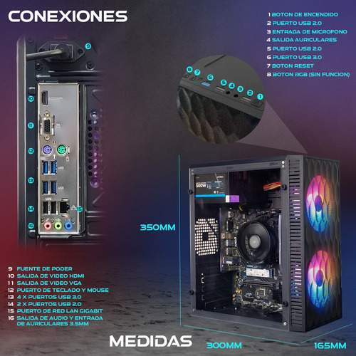 Pc Gamer Amd Ryzen 8600g 32gb Ddr5 500 Ssd Radeon 760m Wifi