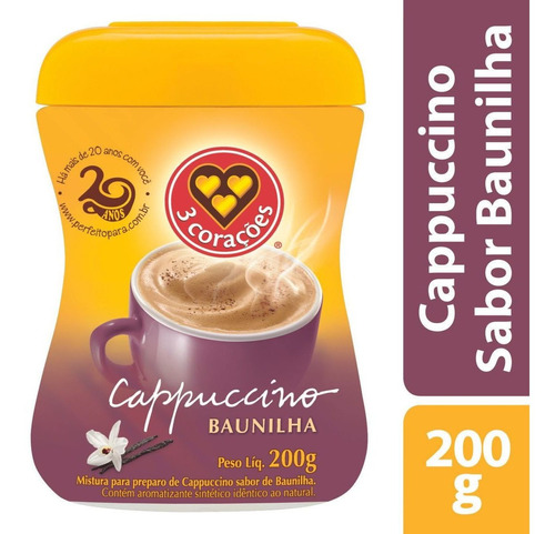 Cappuccino Baunilha 200g 3 Corações