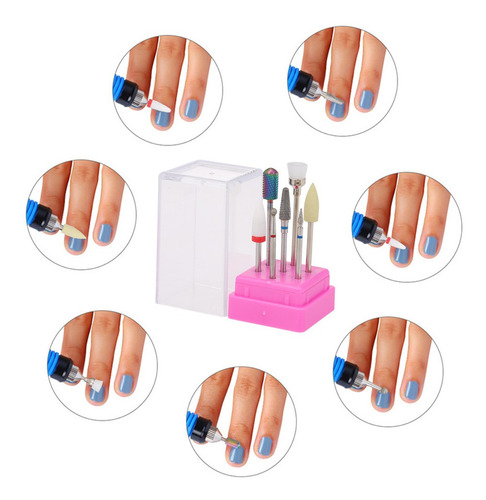 Juego De 7 Brocas Para Uñas Para Quitar Gel De Limpieza De C