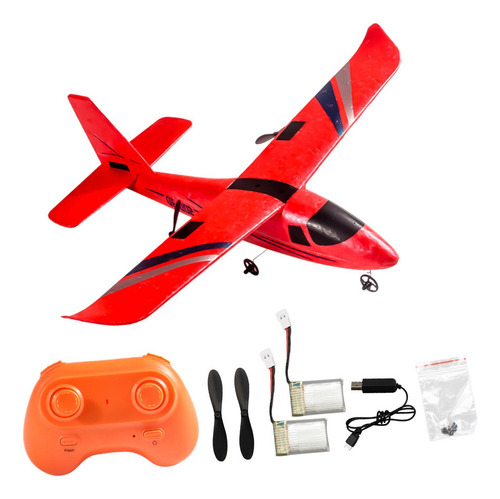 Okk Avión De Control Remoto De 2 Canales 2 Baterías Rojas