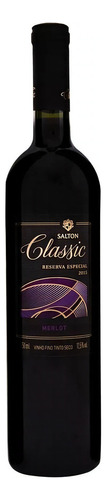 Vinho Nacional Tinto Seco Merlot Salton Classic 750ml