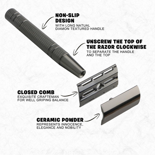 Máquina De Barbear Shaver Razor Safety Barbear Manual Long T