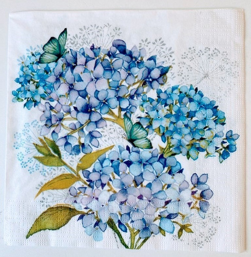 Servilletas Decoupage Hortensias Laura Craft