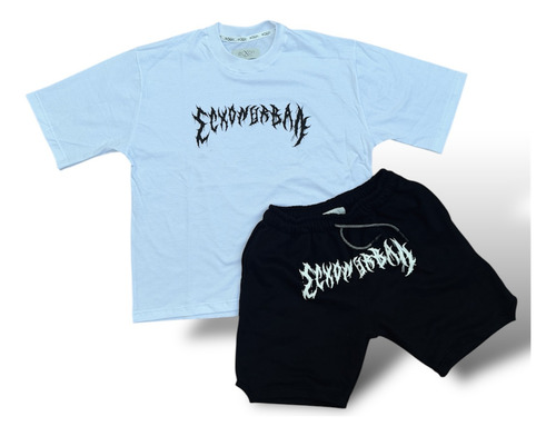 Conjunto Remera Bermuda Boxy Ecxon Urbano Algodon