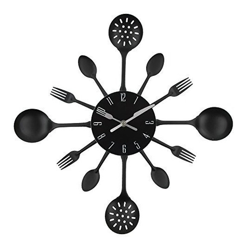 16 Cubiertos De Cocina Reloj De Pared Con Tenedores Y C...