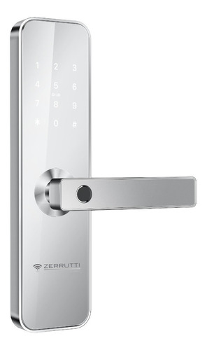 Cerradura Digital Inteligente Zerrutti Ze 8010 Blanco/silver