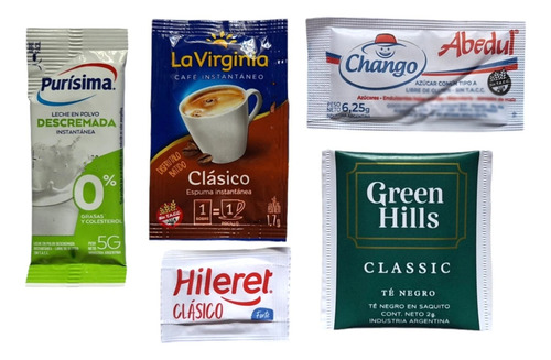 40 Kit Desayuno Café Leche Edulcorante Azúcar
