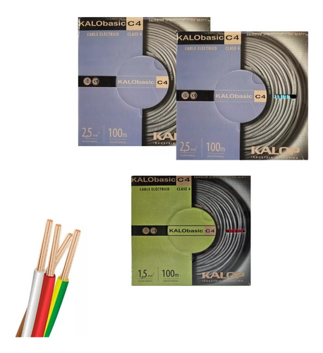 Combo Cable Unipolar Kalop 2.5mm X200mts Y 1.5mm X100mts