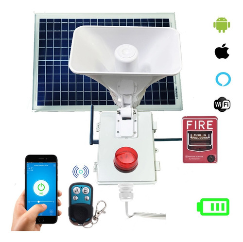Alarma Vecinal Wifi Rf Solar Con Boton Fire Bateria App Ios