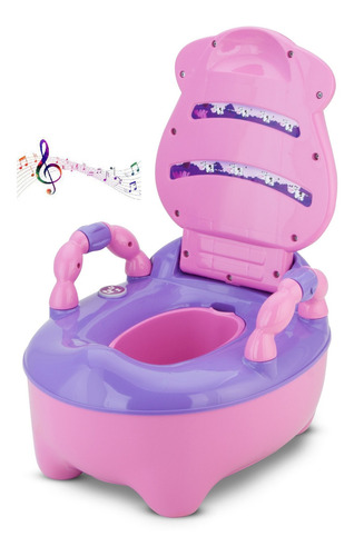 Troninho Penico Infantil Musical Fazendinha Rosa Prime Baby