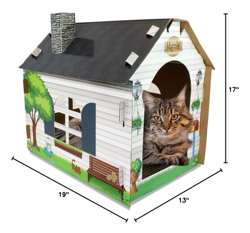 Aspca Casa De Cartón Para Gatos Casa De Juegos Escondite...