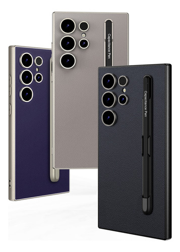 Funda De Piel Para Samsung Galaxy S23, Ultra, S24, Ultra, S25, Con Bolígrafo, Agarre Antideslizante Y Funda Protectora Que Absorbe Los Golpes