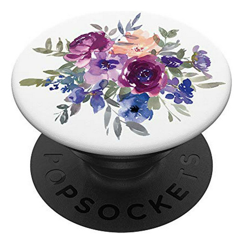 Popsockets Diseño De Flores Moradas Intercambiable