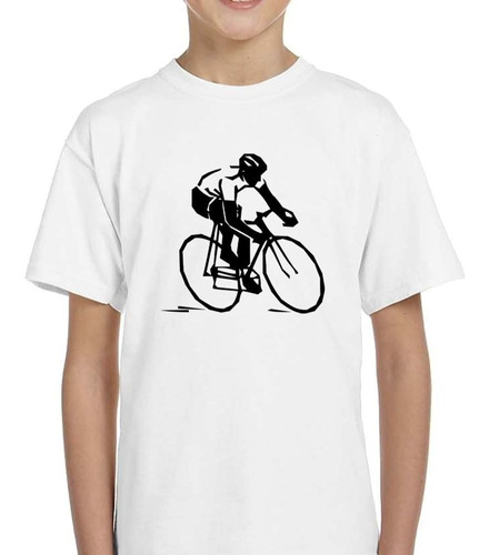 Remera De Niño Ciclista En Carrera Bici