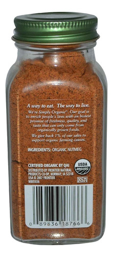 Simply Organic Nuez Moscada 65g Se