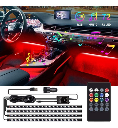 Imagen 1 de 8 de Cintas Luces Led Para Interior De Vehículos