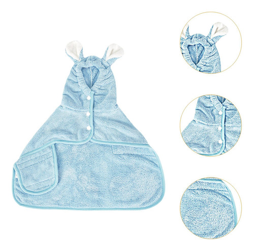 Toalla Para Perros, Albornoz Súper Absorbente Para S Azul