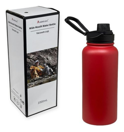 Botella Termo De Acero Inoxidable Mantiene Frío Y Caliente Rojo
